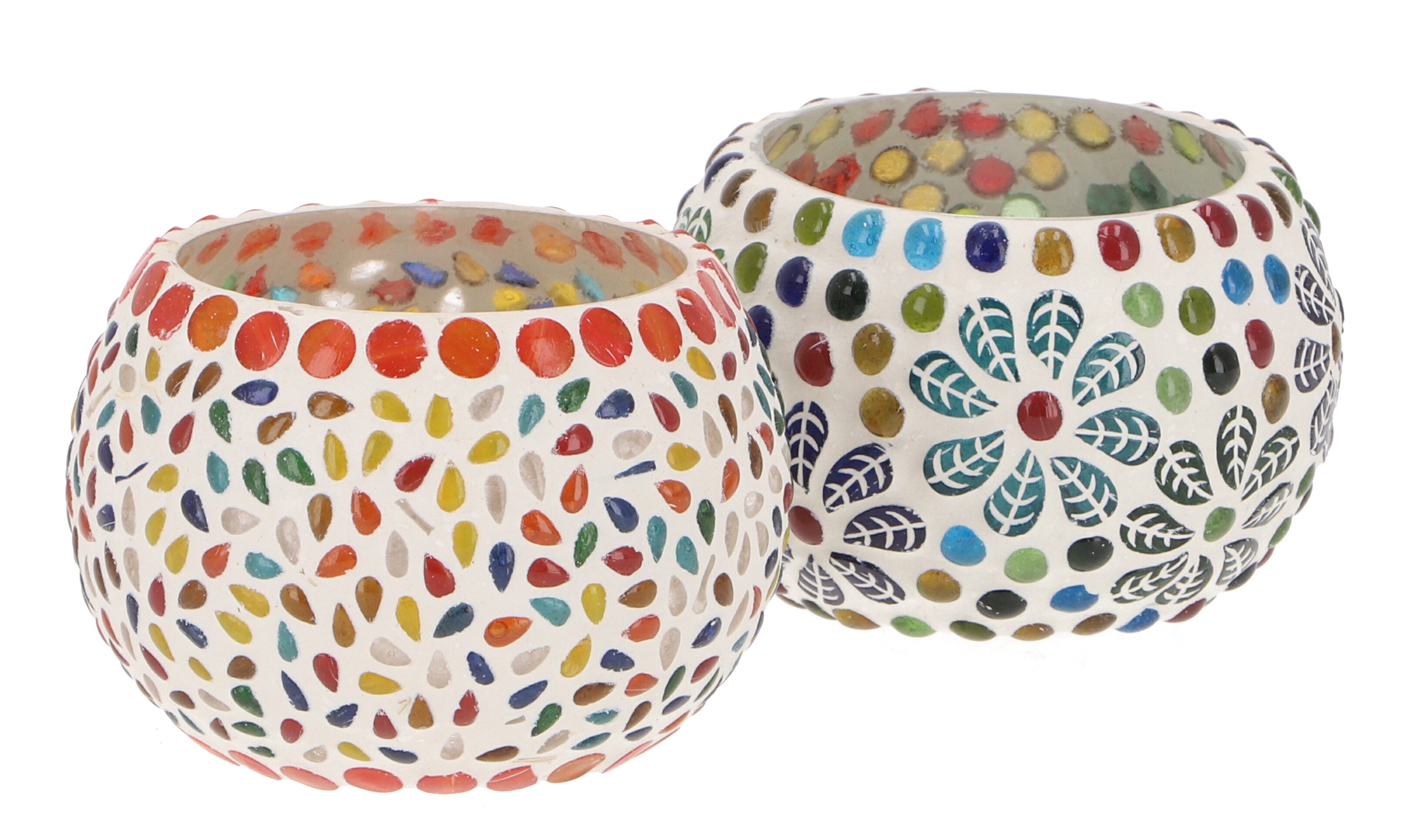 Guru-Shop Windlicht 2 handgearbeitete Glas Mosaik Windlichter,.. günstig online kaufen