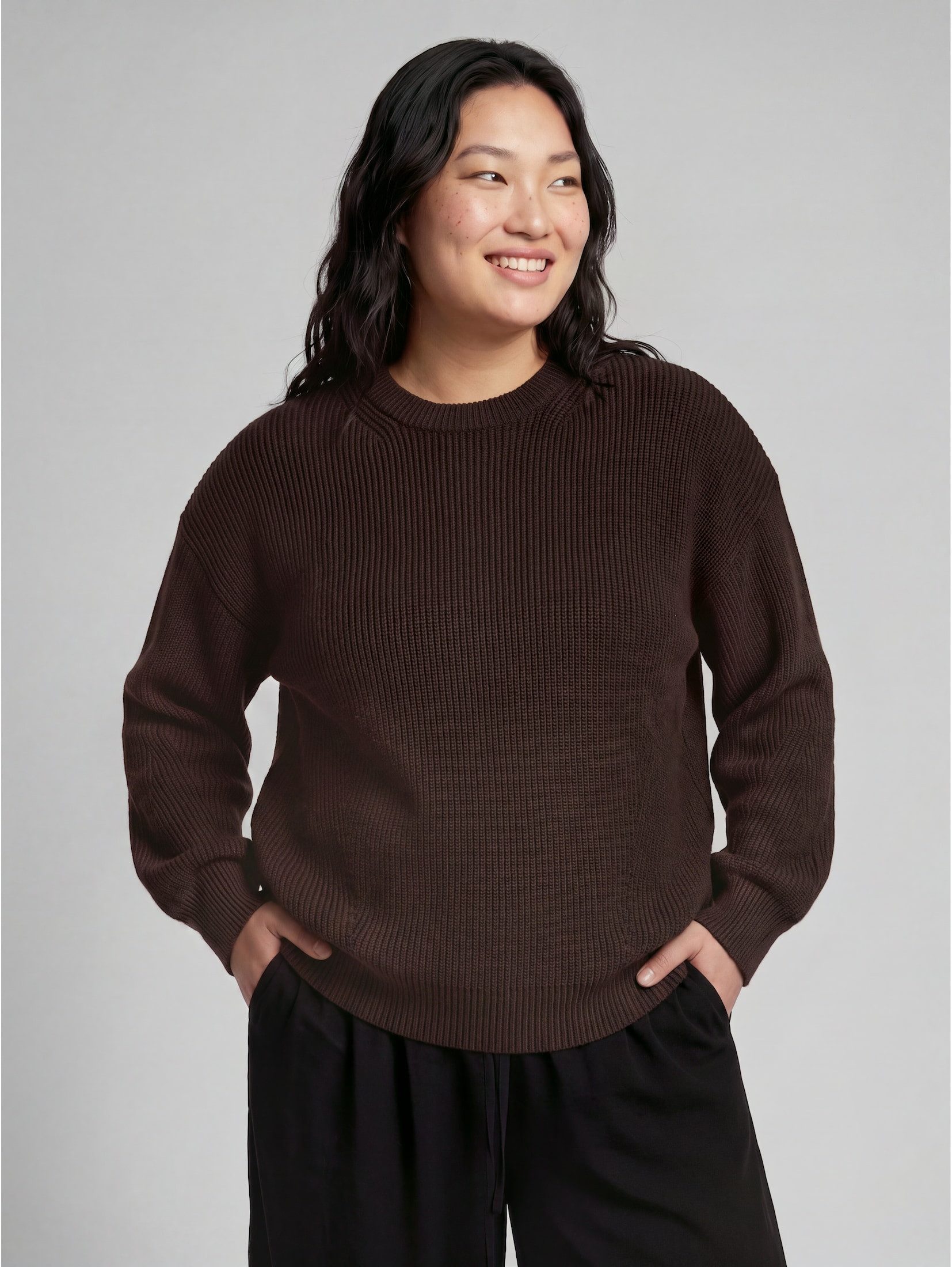 TOM TAILOR PLUS Strickpullover Pullover & Strickjacken Plus Size - Oversize Strickpullover mit Rundhalsausschnitt