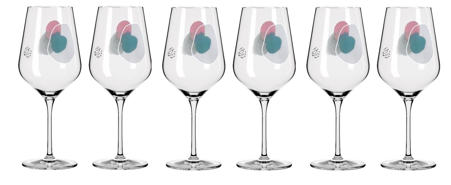Ritzenhoff Rotweinglas Sommerwendtraum, Glas, Spülmaschinengeeignet, Mehrfarbig, Motiv: Abstrakt