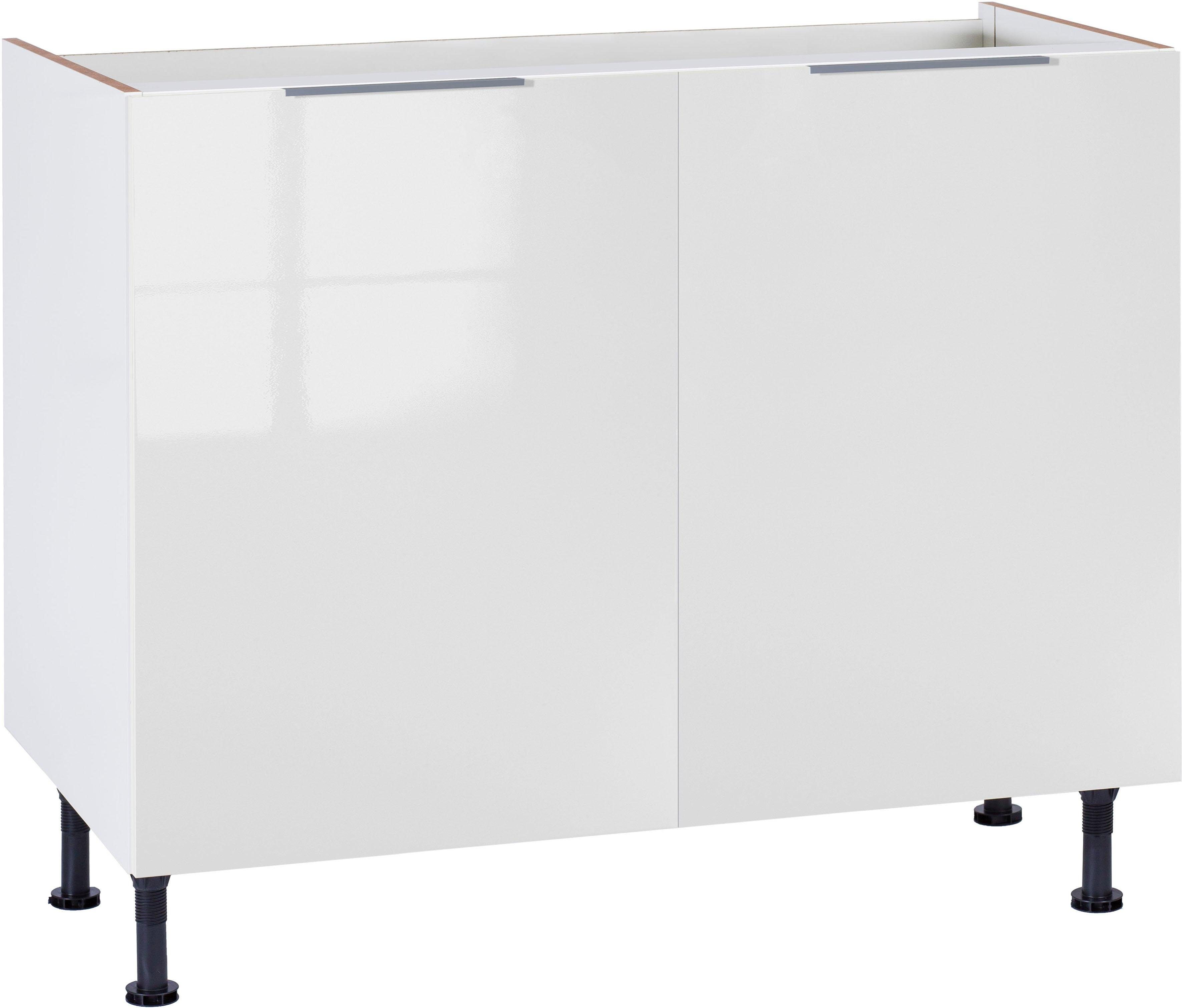 OPTIFIT Spülenschrank Tara Breite 100 cm weiß Glanz | weiß