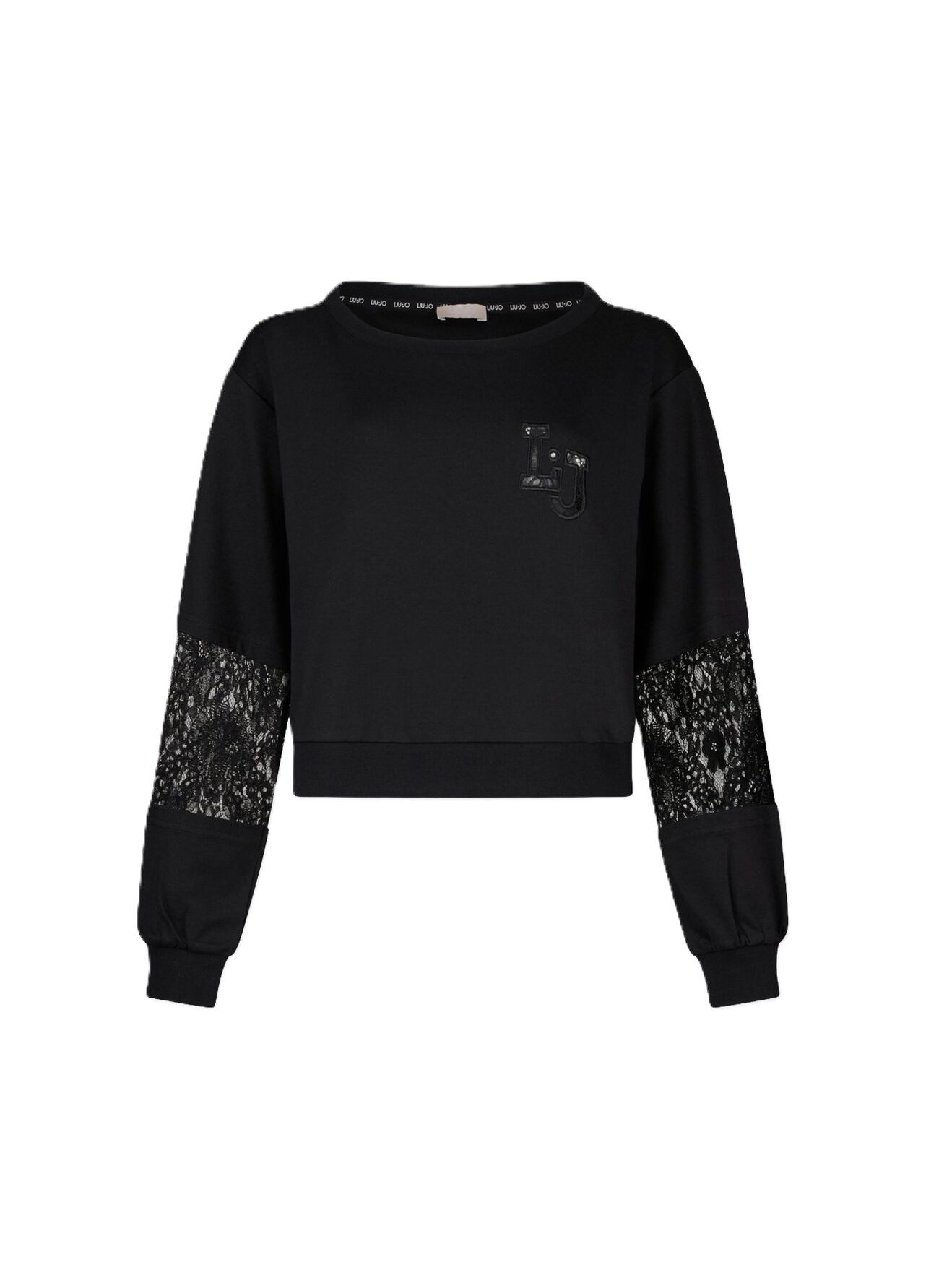Liu Jo Sweatshirt FELPA CHIUSA - Sweatshirt mit Spitzenärmeln - Pullover Damen