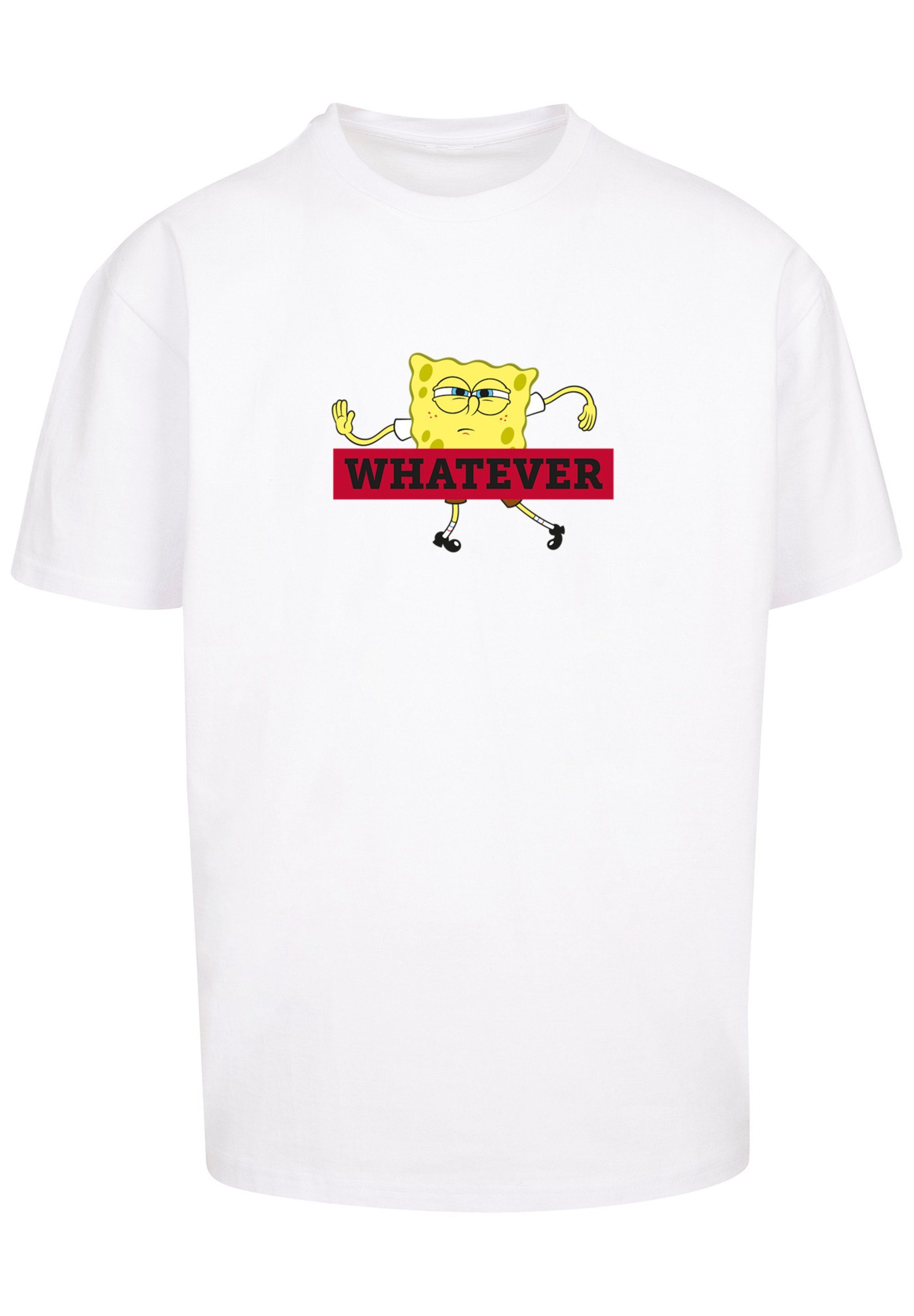 Spongebob T-Shirt F4NT4STIC weiß Schwammkopf WHATEVER Print