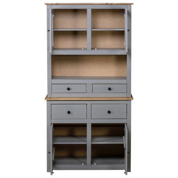 vidaXL Fächerschrank Highboard Grau 93x40,5x180 cm Kiefernholz Panama (1-St)