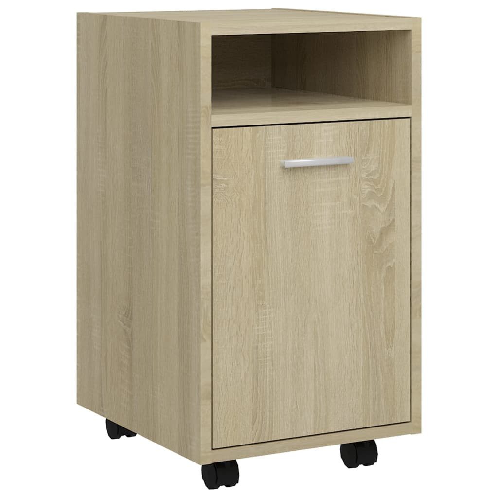 vidaXL Kommode, Beistellschrank mit Rollen Sonoma-Eiche 33x38x60 cm
