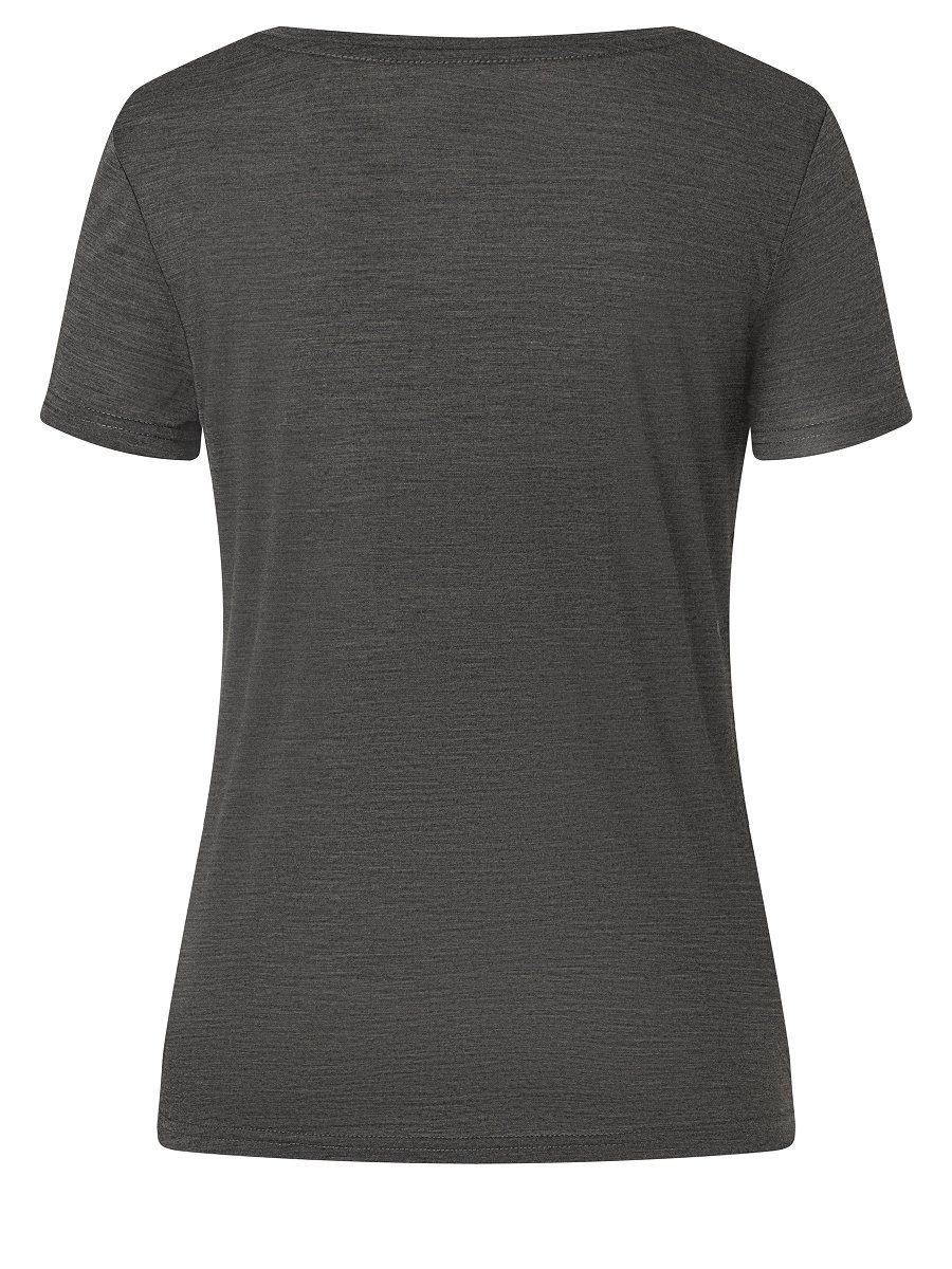 SUPER.NATURAL bequemer Melange/Gold Merino T-Shirt Grey SKIING W Print-Shirt Pirate Merino-Materialmix TEE