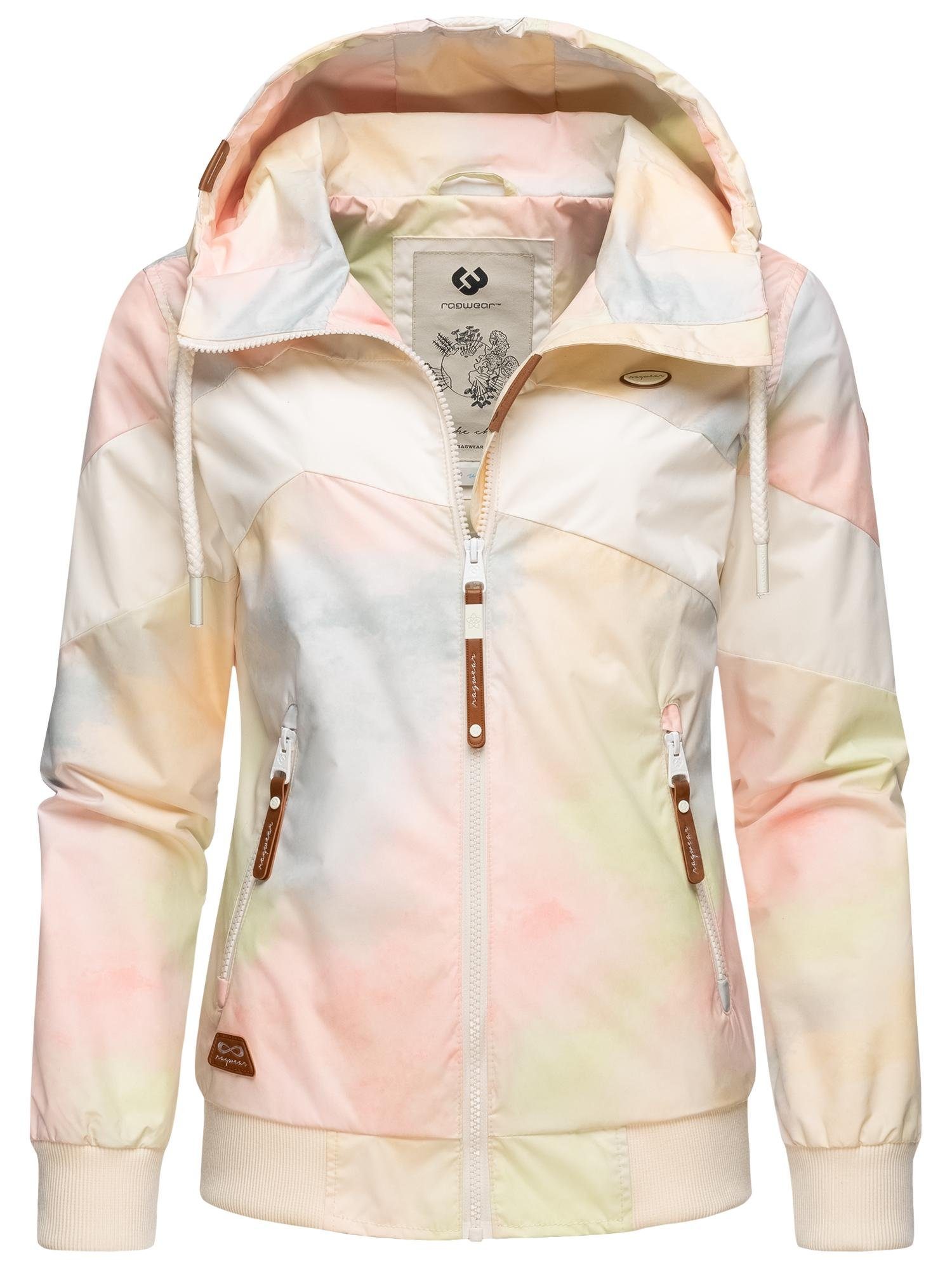 Ragwear Funktionsjacke Nuggie Block Ombre Intl. Übergangsjacke mit auffälligem Batik-Muster