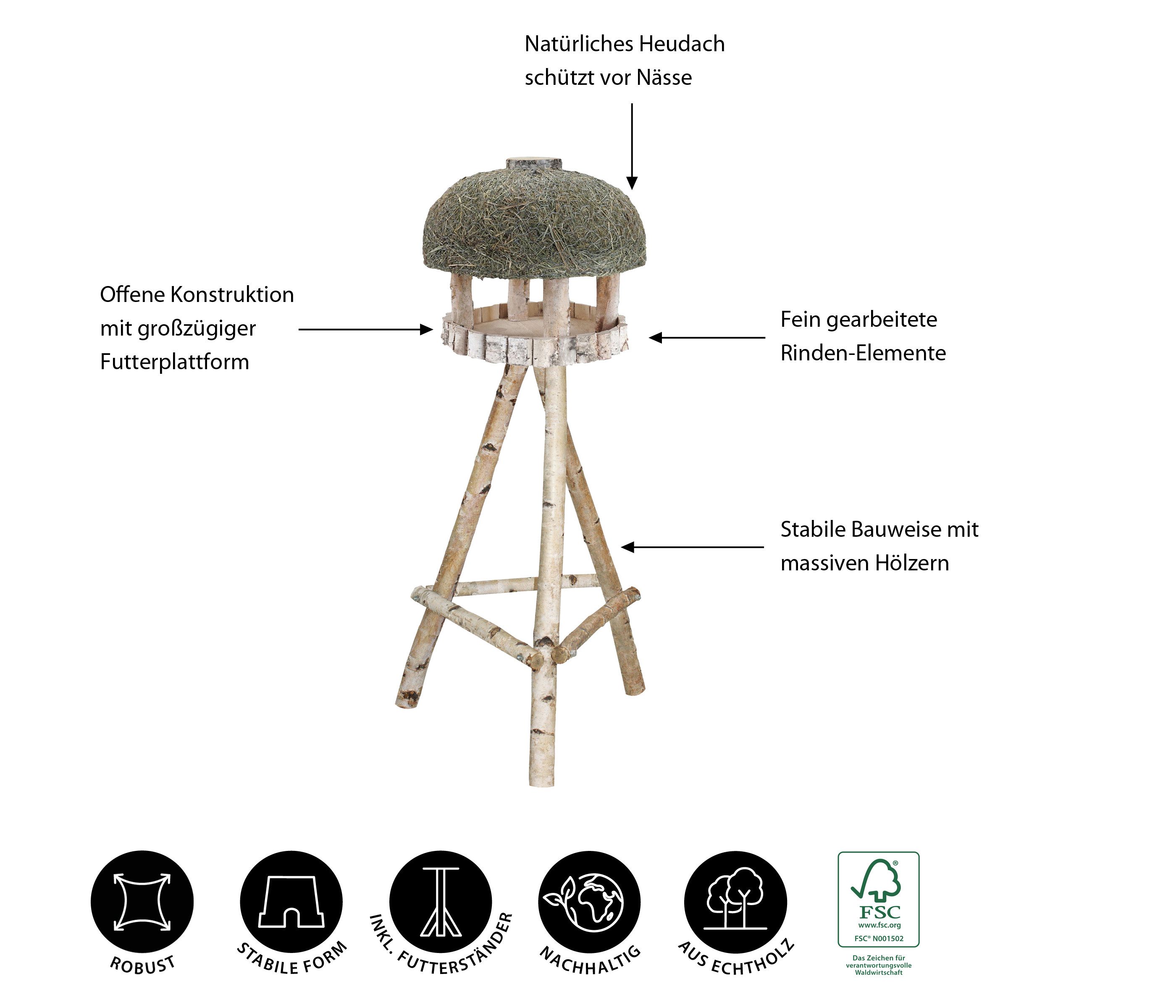 Dehner Vogelhaus Natura Wildvogel-Futterhaus Amberg inkl. günstig online kaufen