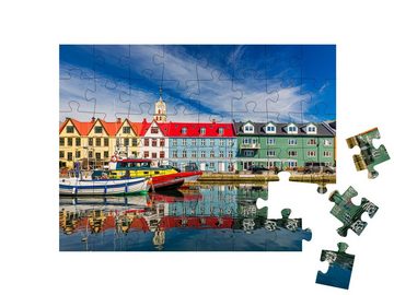 puzzleYOU Puzzle Torshawn, Hauptstadt der Färöer Inseln, Dänemark, 48 Puzzleteile, puzzleYOU-Kollektionen Skandinavien