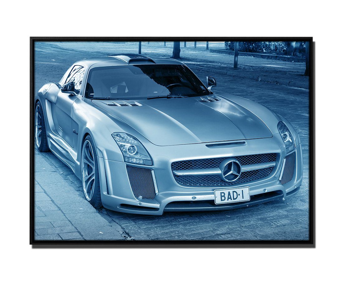 Sinus Art Leinwandbild 105x75cm Leinwandbild Petrol Auto Mercedes-Benz