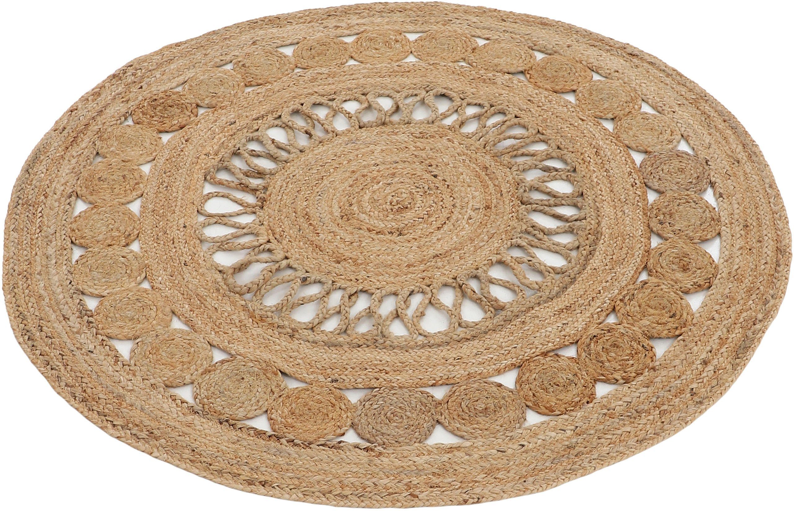 carpetfine Teppich Juteteppich Ella, rund, Höhe: 5 mm