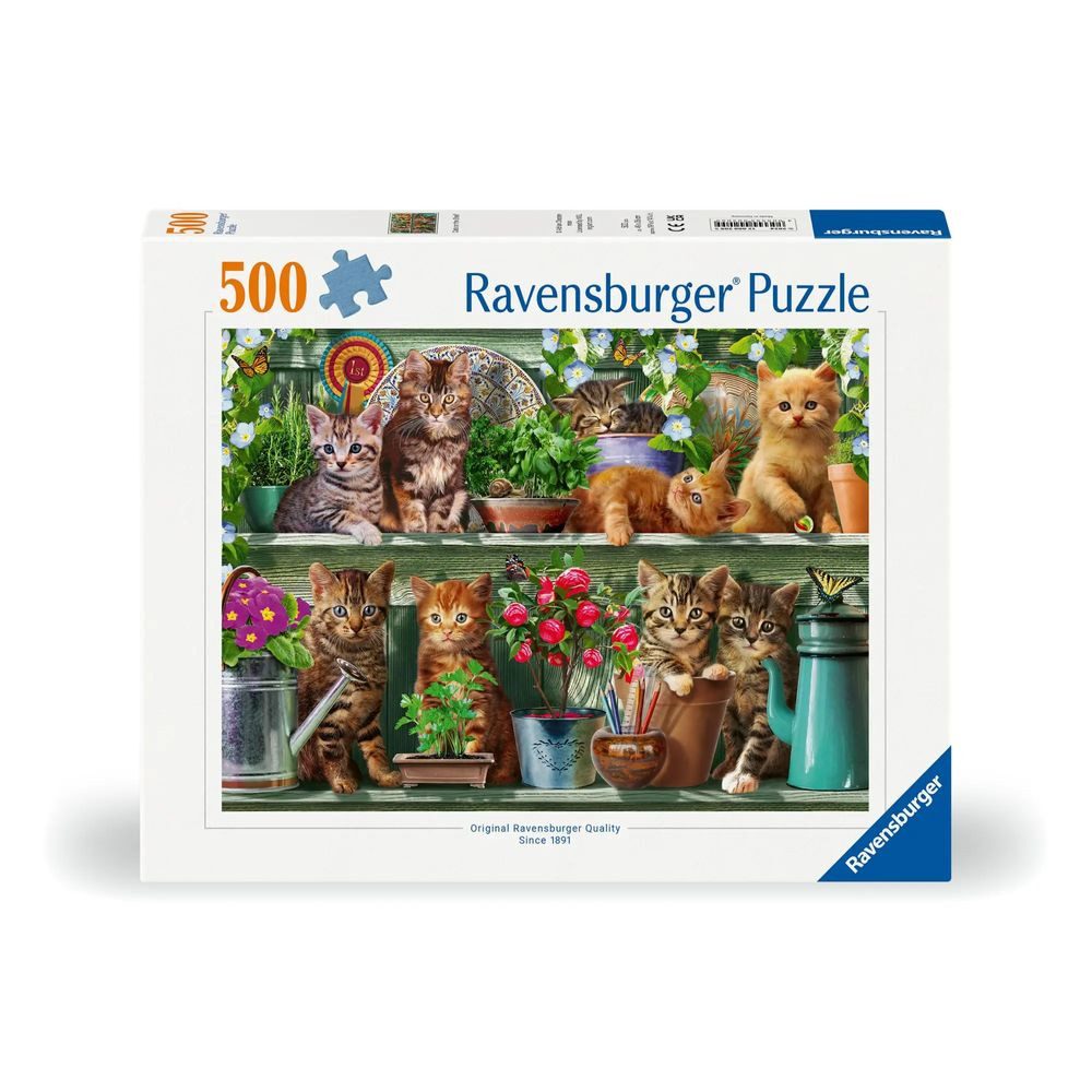 Ravensburger Puzzle 500 Teile - Katzen im Regal, 500 Puzzleteile