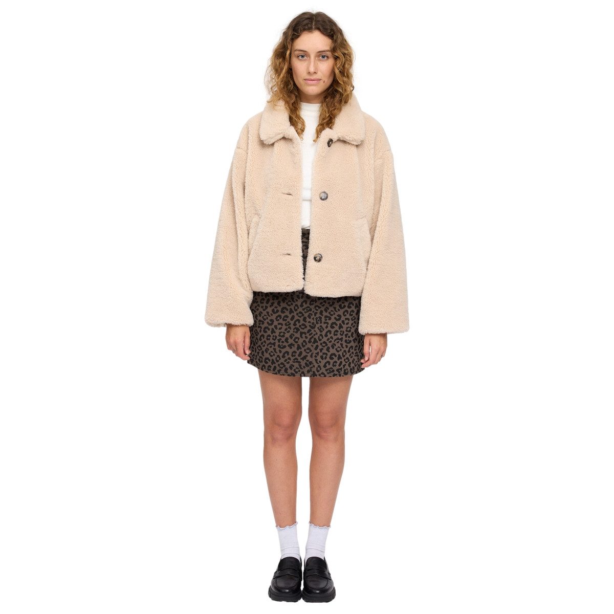 MAZINE Winterjacke Mazine Faux-Fur Button Jacket - Kunstfelljacke