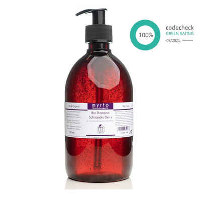 myrto Naturkosmetik Kopfhaut-Pflegeshampoo Bio Repair Shampoo Schizandra Berry - für strapaziertes Haar, frei von Duftstoffen, frei von Alkohol, palmölfrei