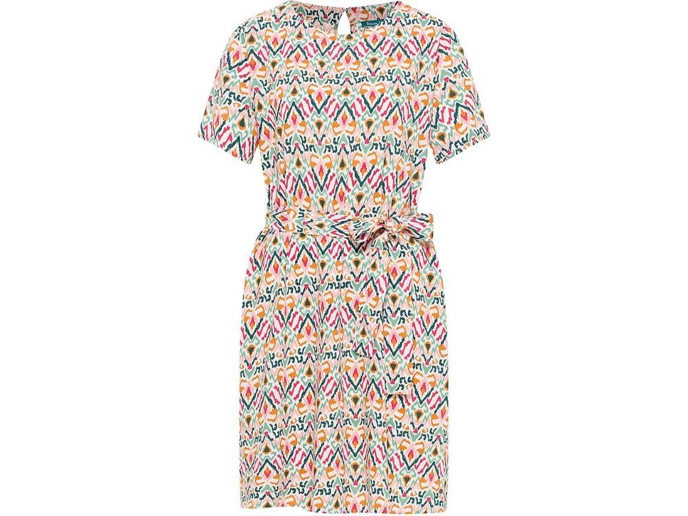 Tranquillo Jerseykleid tranquillo Bio-Damen-Midi-Kleid mit Bindegürtel