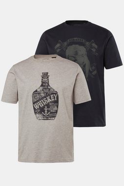 JP1880 T-Shirt JP1880 T-Shirts im 2er-Pack Halbarm Brust-Print