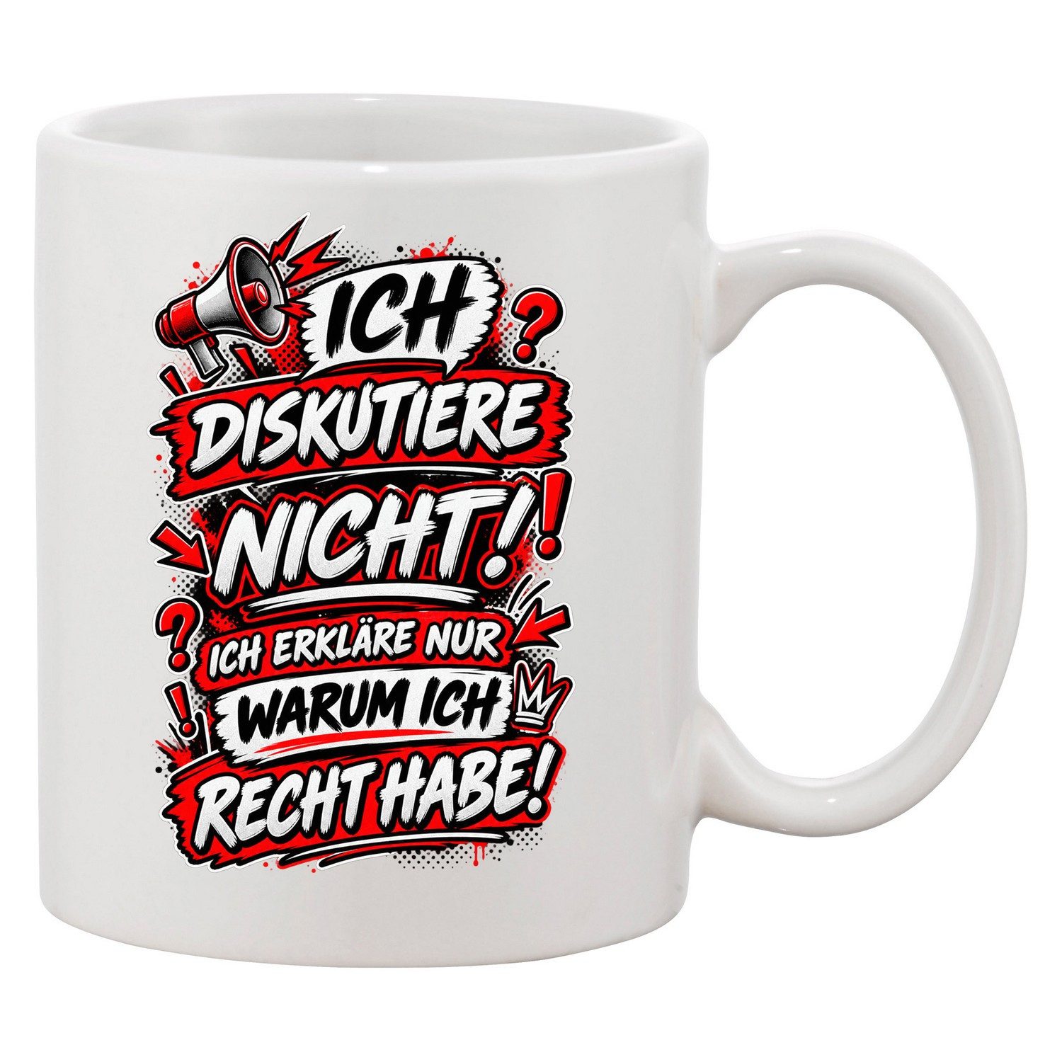 Blondie & Brownie Tasse Ich diskutiere nicht Tasse Rechthaber Spruch Humor Debatte Geschenk, 1-tlg., Keramik, DiskutiereRecht Rechthaber Tasse