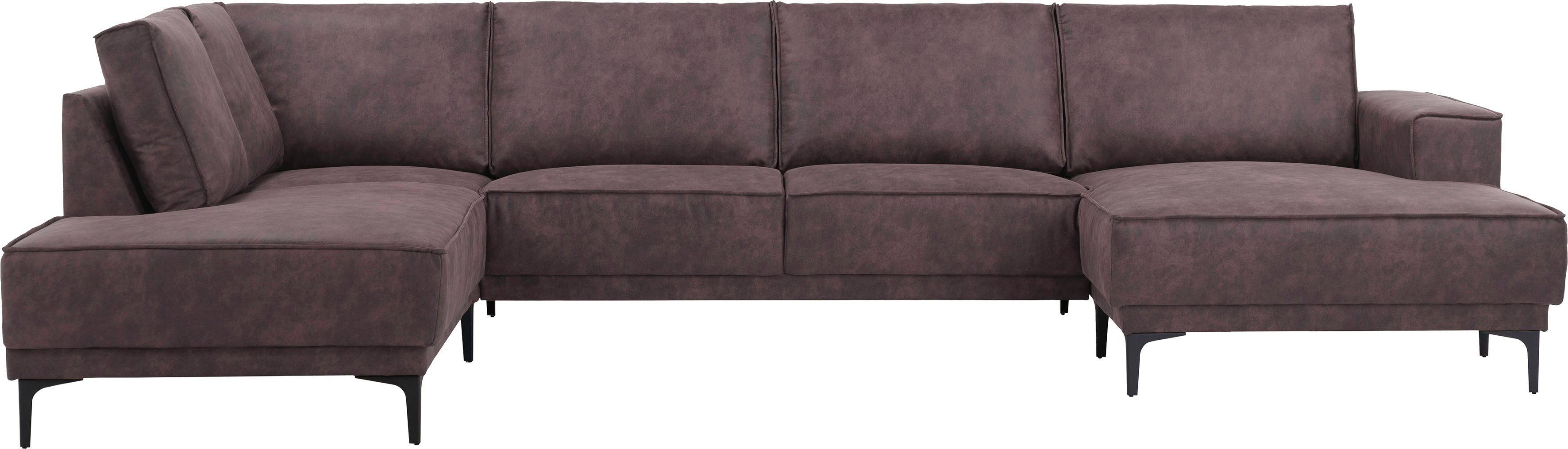 Places of Style Wohnlandschaft "XXL Sofa Oland, Struktur, Flachgewebe, Luxu günstig online kaufen
