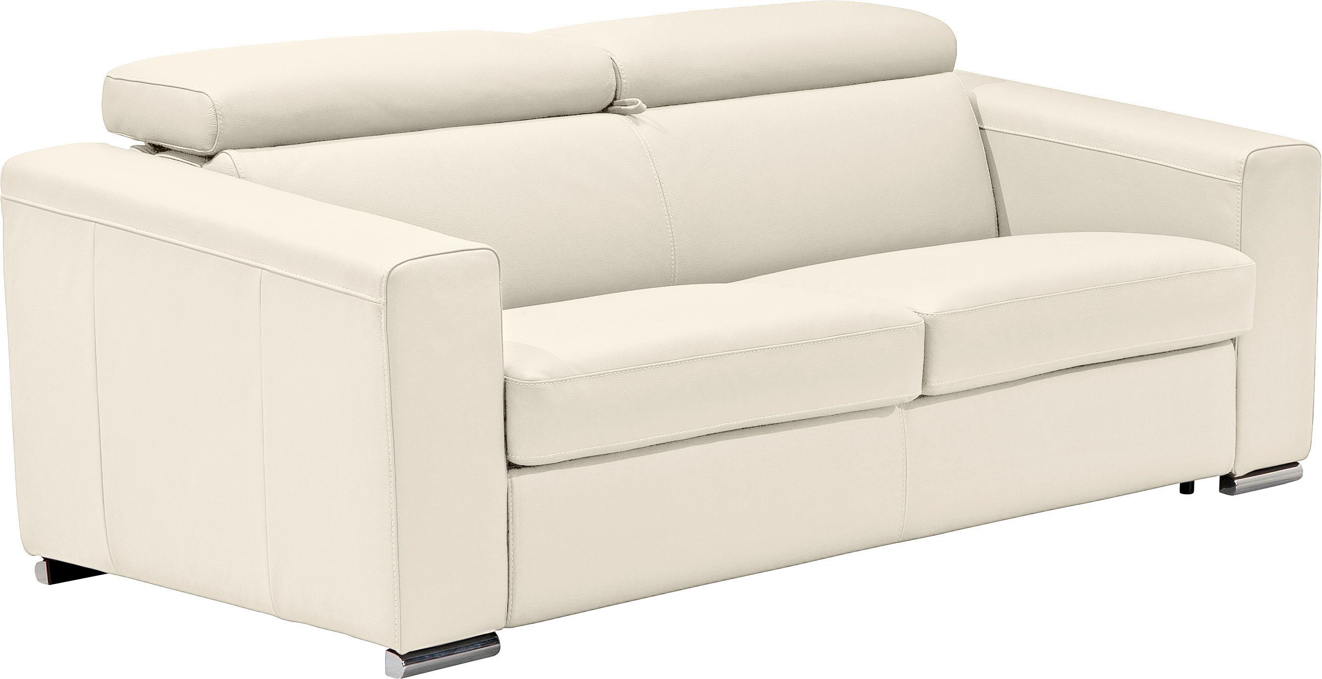 Egoitaliano Schlafsofa Cabiria, Design und super Sitz- und Liegekomfort, Sofa inkl. Schlaffunktion, Kopfteile verstellbar, mit Metallfüßen