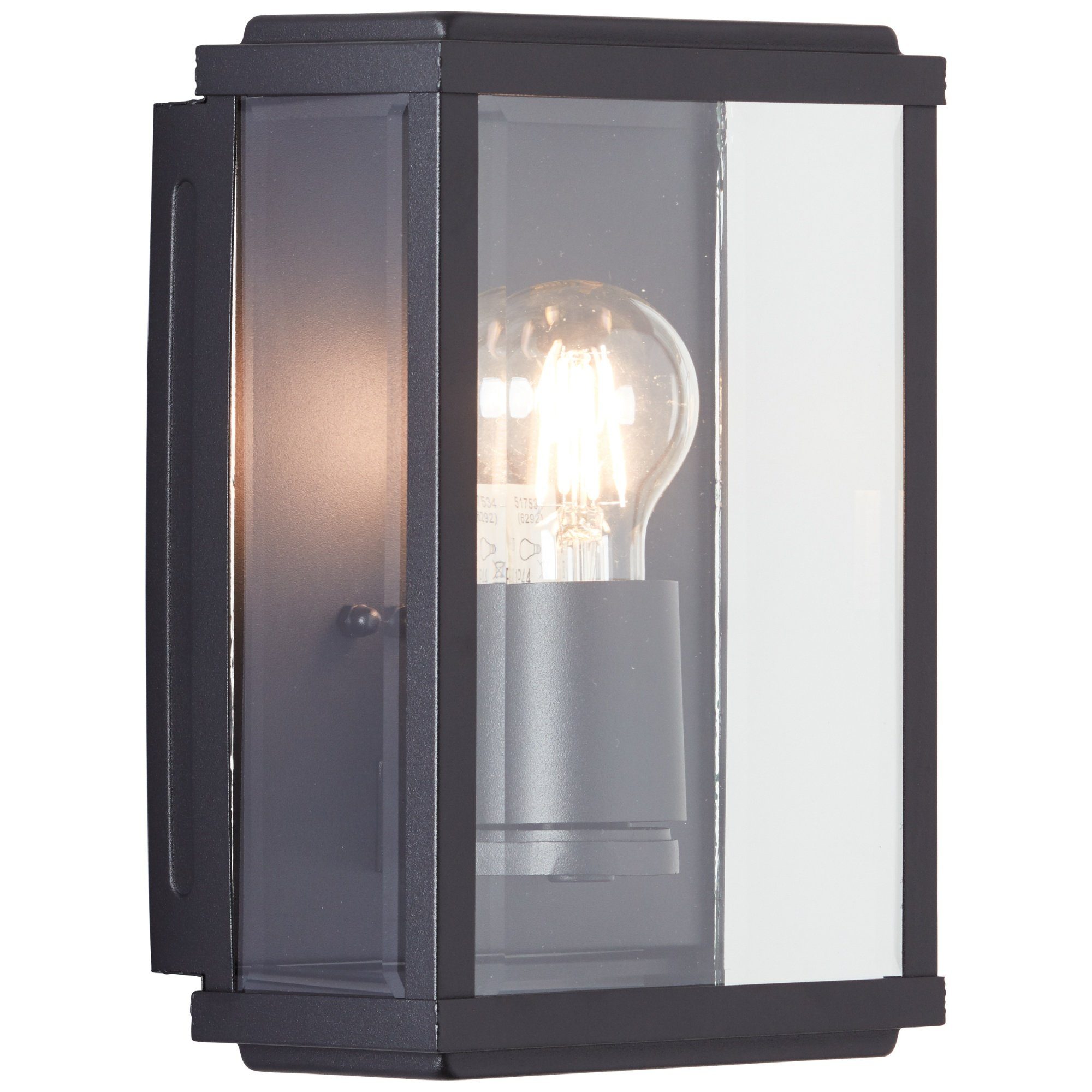Außen-Wandleuchte, x E27, x cm, 25 Leuchtmittel, ohne Metall/Glas, Lightbox 12 schwarz 16 Haustürbeleuchtung