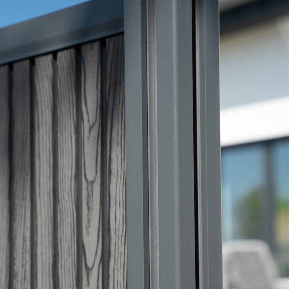 HOME DELUXE Zaun WPC Sichtschutzzaun CALLADO PREMIUM - 180 x 185 cm, (Variantenauswahl), horizontal oder vertikal montierbar, Steckzaun, Komplettset