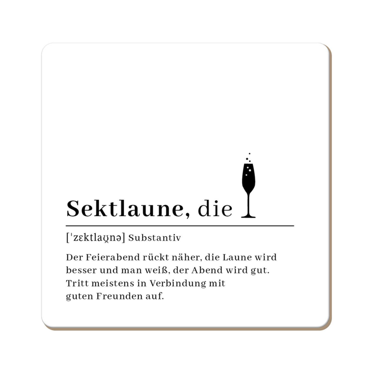 Grafik Werkstatt Getränkeuntersetzer Korkuntersetzer, abwischbar, Korkuntersetzer Sektlaune, 1-tlg.