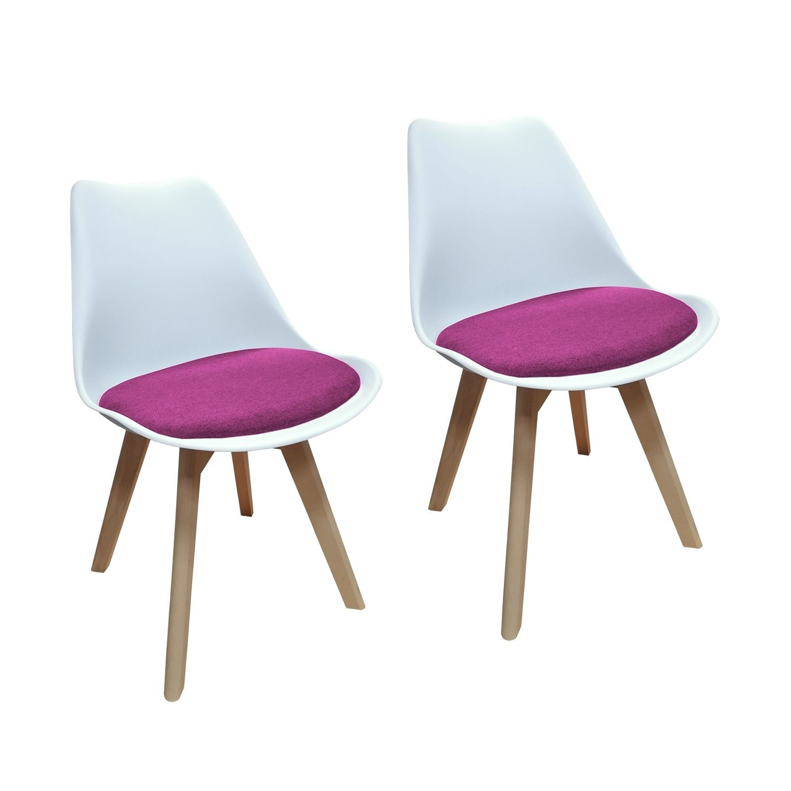 HTI-Living Esszimmerstuhl Stuhl Atlanta Webstoff 2er-Set (Set, 2 St), Esszimmerstuhl Weiß, Pink