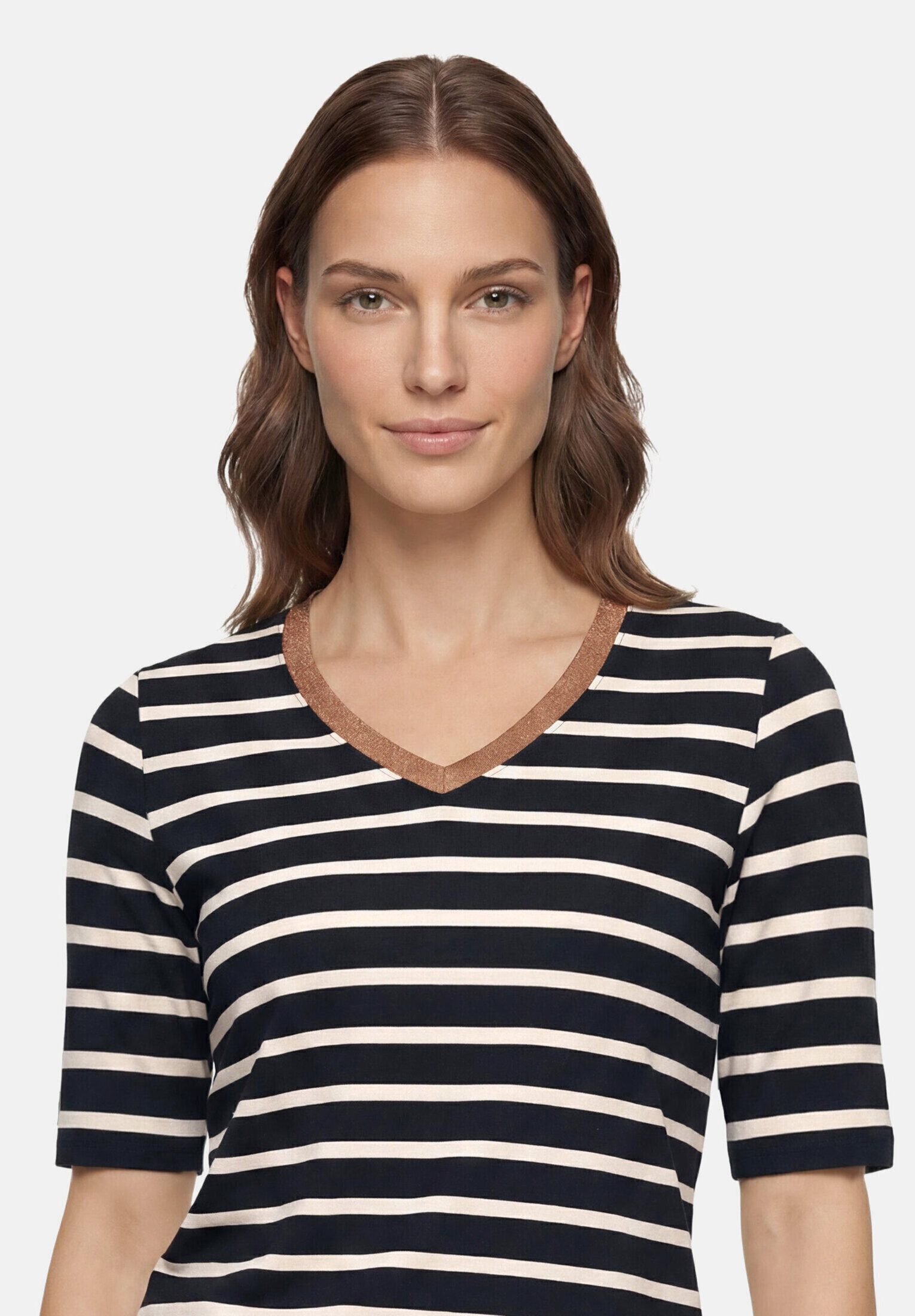Betty Barclay Kurzarmshirt Damen mit V-Ausschnitt (1-tlg)