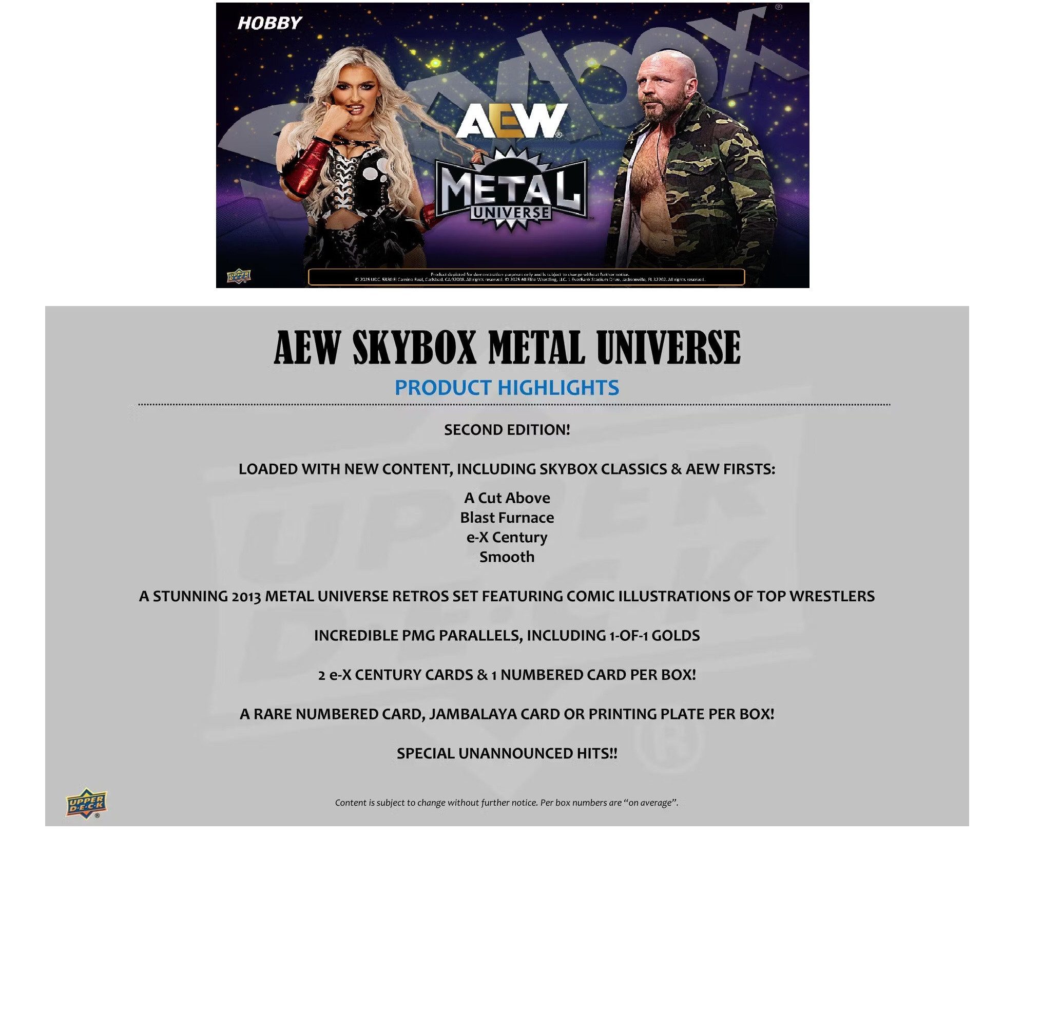 Upper Deck Sammelkarte 2025 Upper Deck AEW Skybox Metal Universe (Hobby)