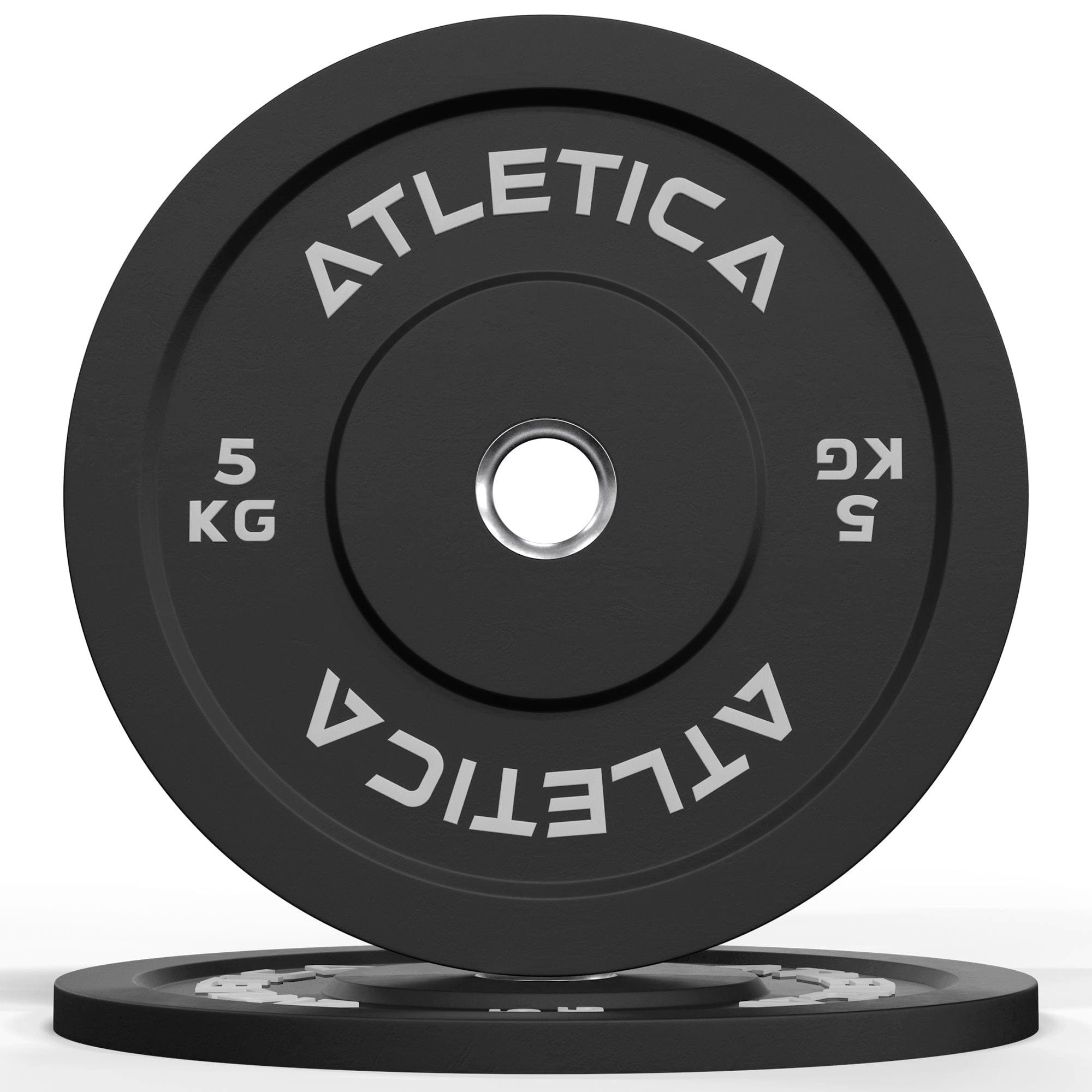 ATLETICA Hantelscheiben Bumper Plates, 50mm (Paar), Härtetyp 90, Paarweise verkauft, 5 kg