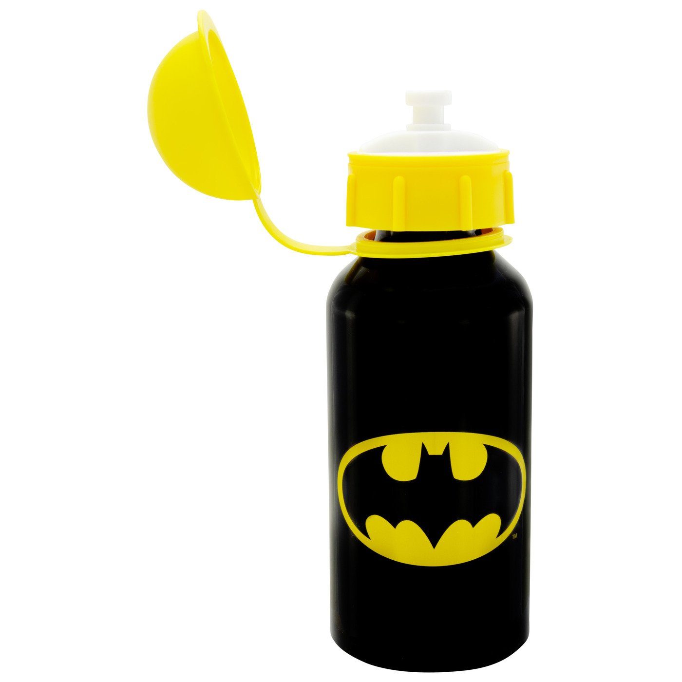 United Labels® Trinkflasche DC Comics Batman Trinkflasche - Logo Flasche Wasserflasche Aluminium 400 ml Schwarz