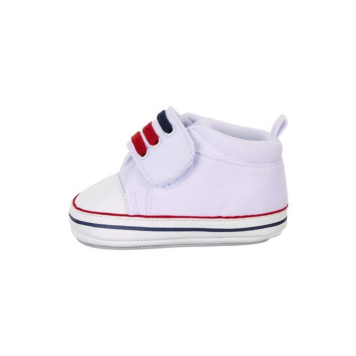 Sterntaler® Baby-Schuh Krabbelschuh (1-tlg) Baby Krabbelschuhe - Baby-Schuh mit elastischen Schnürsenkeln in Weiß - Flexible Schuhe aus Canvas mit aufgenähter rutschfester Sohle mit Futter
