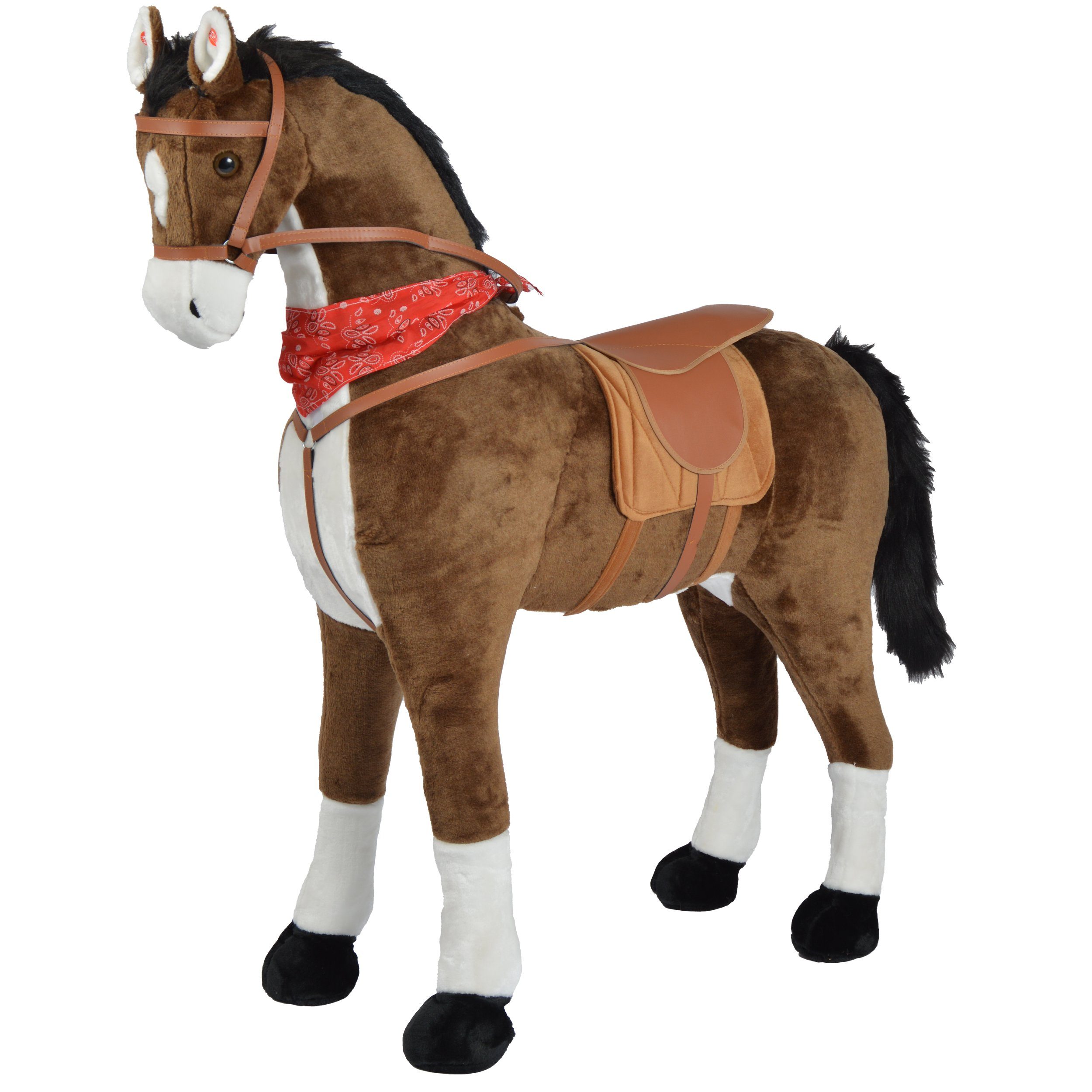 Stehpferd Giant XXL 125 cm Kinder Stehpferd zum Reiten Plüschpferd