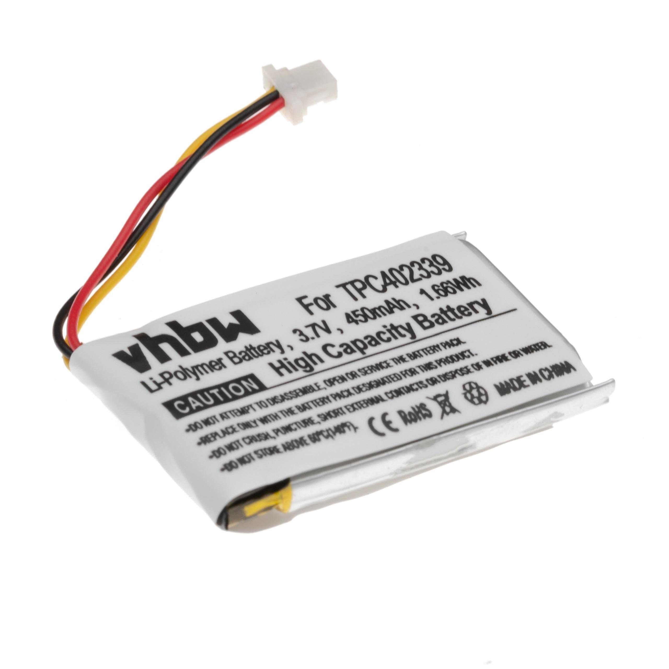 vhbw Ersatz für Mio TPC402339 für Akku Li-Polymer 450 mAh (3,7 V)