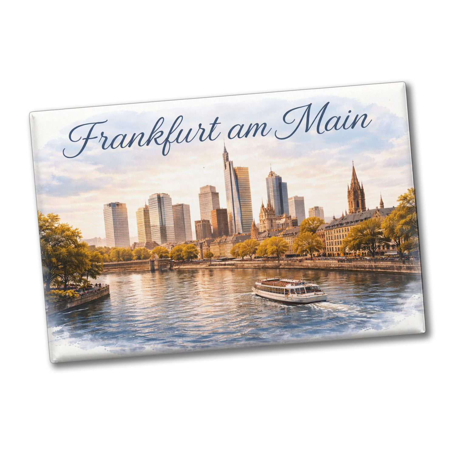 speecheese Magnet Frankfurt am Main Skyline Wolkenkratzern und historische Altstadt