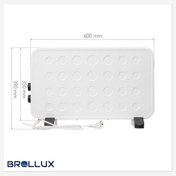 BROLLUX Heizgerät Elektroheizung, 2000 W, 2000W mobiles Heizgerät Elektroheizkörper Konvektor Schnellheizer