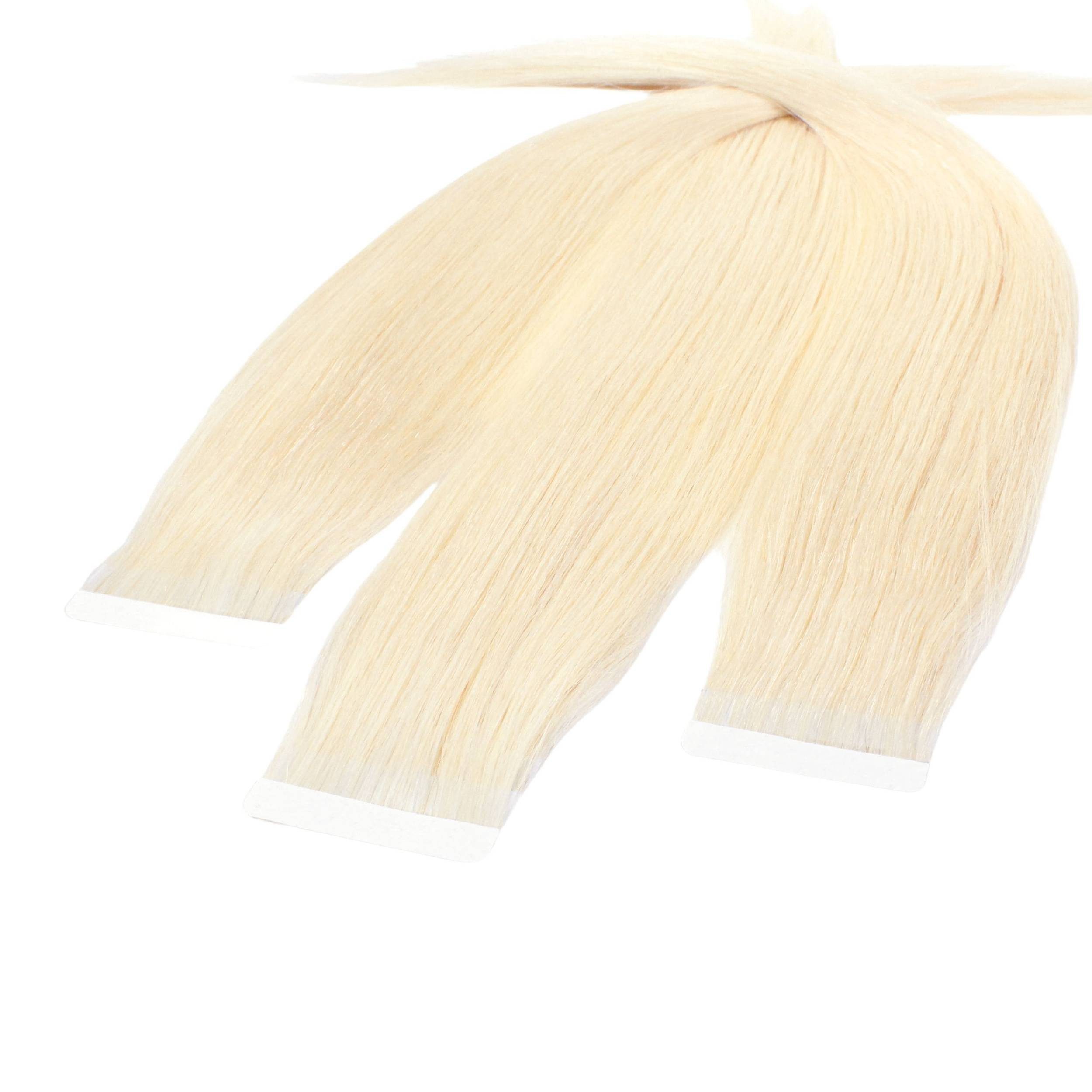 hair2heart Echthaar-Extension Tape Extensions glatt #10/0 Hell-Lichtblond 60cm
