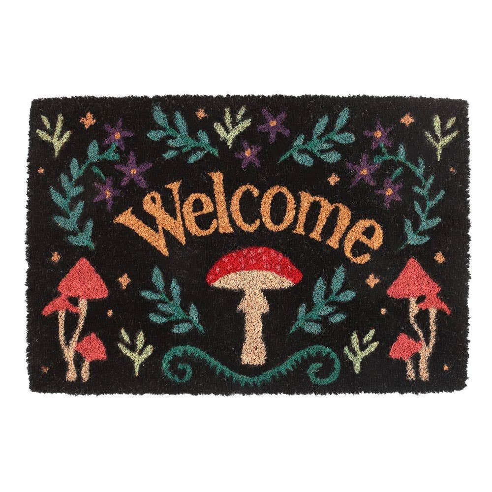Something Different Fußmatte Black Mushroom Welcome Fußmatte 60 x 40 Pilze vintage