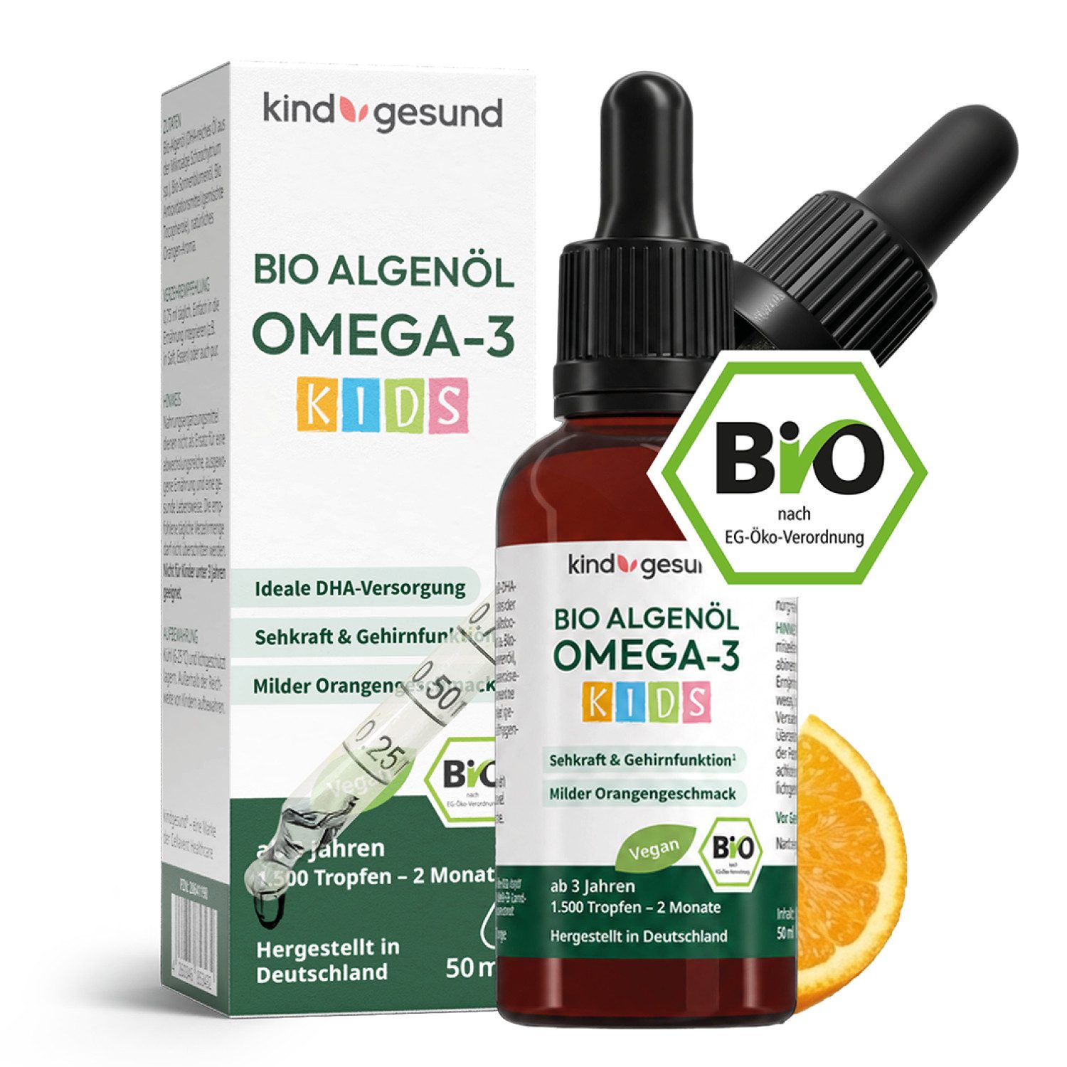 kindgesund Omega-3 Bio-Algenöl Kinder Tropfen - kindgesund Tropfen, Bio-Qualität