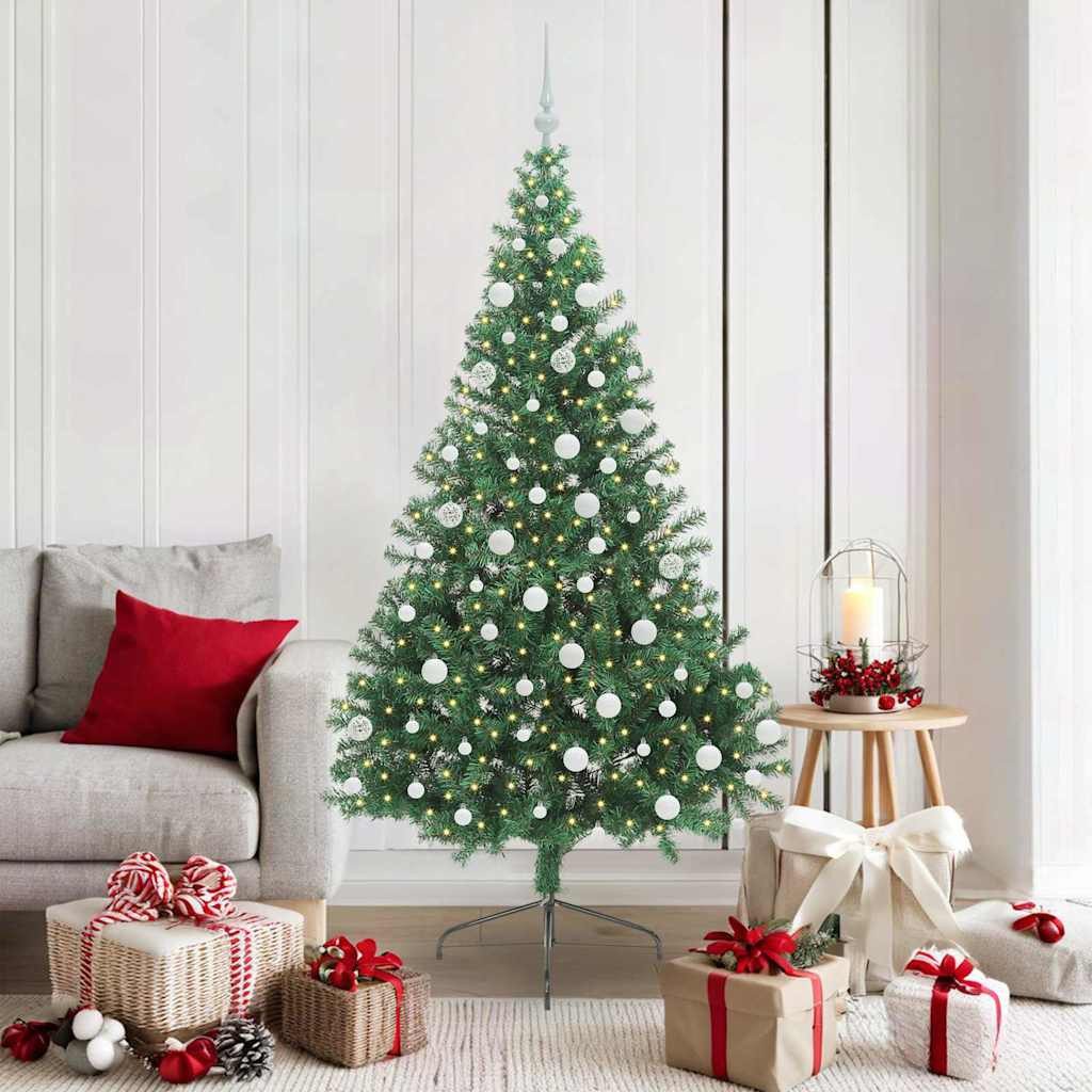 Künstlicher Weihnachtsbaum Grün 180 cm mit warmweißen LED-Lichtern