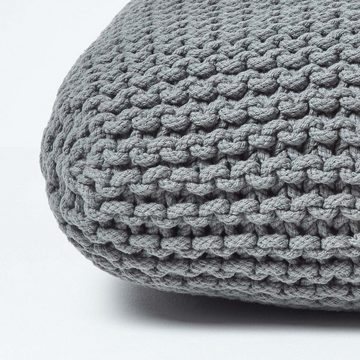 Homescapes Pouf Homescapes Bodenkissen groß grau Bezug 100% Baumwolle