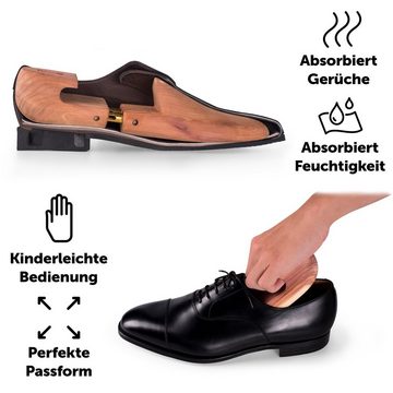 Blumtal Schuhspanner für Herren und Damen - Schuhdehner aus Zedern-Holz (1-tlg., 1 Paar, 2 Paar, 5 Paar), mit Schuhlöffel und ergonomischen Spanngriff, TESTSIEGER