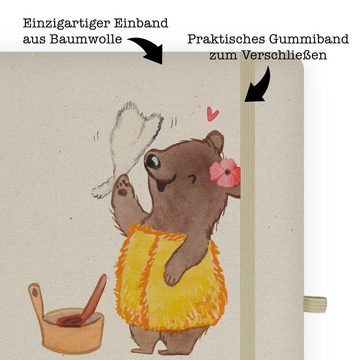 Mr. & Mrs. Panda Notizbuch Saunameisterin Herz - Transparent - Geschenk, Journal, Kollege, Skizz Mr. & Mrs. Panda, Personalisierbar