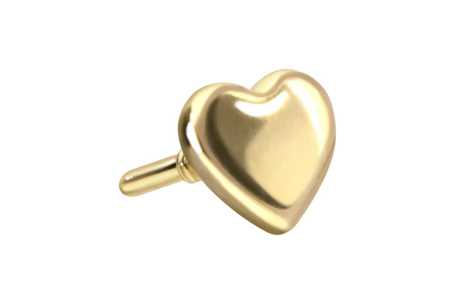 Piercing-Set 14 Karat Gold Schraubaufsatz mit Außengewinde HERZ