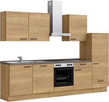 nobilia® Küchenzeile "Structura basic", vormontiert, Ausrichtung wählbar, Breite 300 cm, ohne E-Geräte