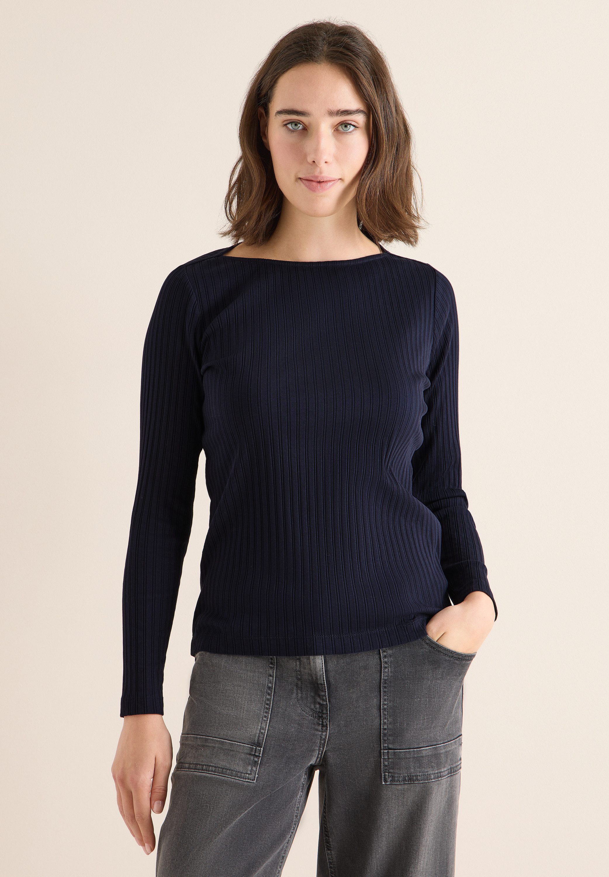 CECIL Langarmshirt mit U-Boot-Ausschnitt günstig online kaufen