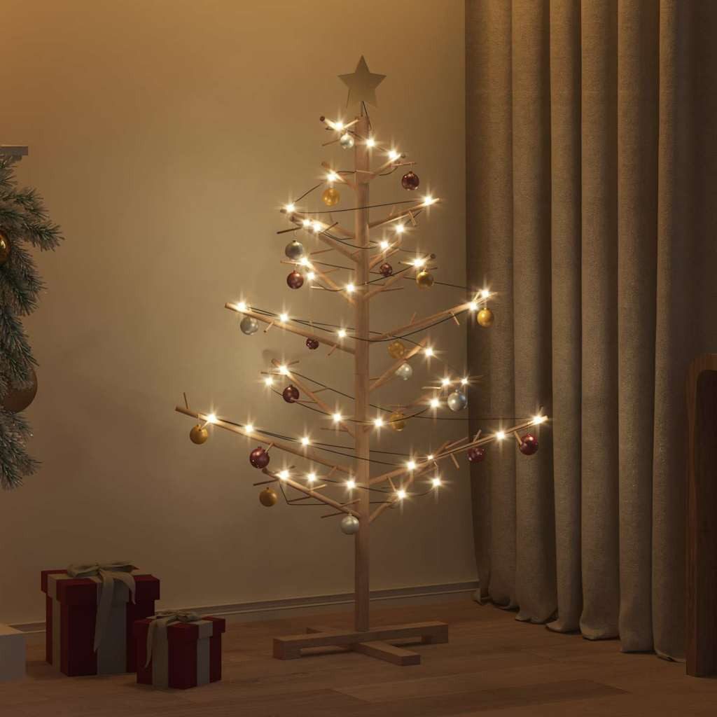 vidaXL Künstlicher Weihnachtsbaum vidaXL Holz Weihnachtsbaum Braun 125 cm Massives Kiefernholz