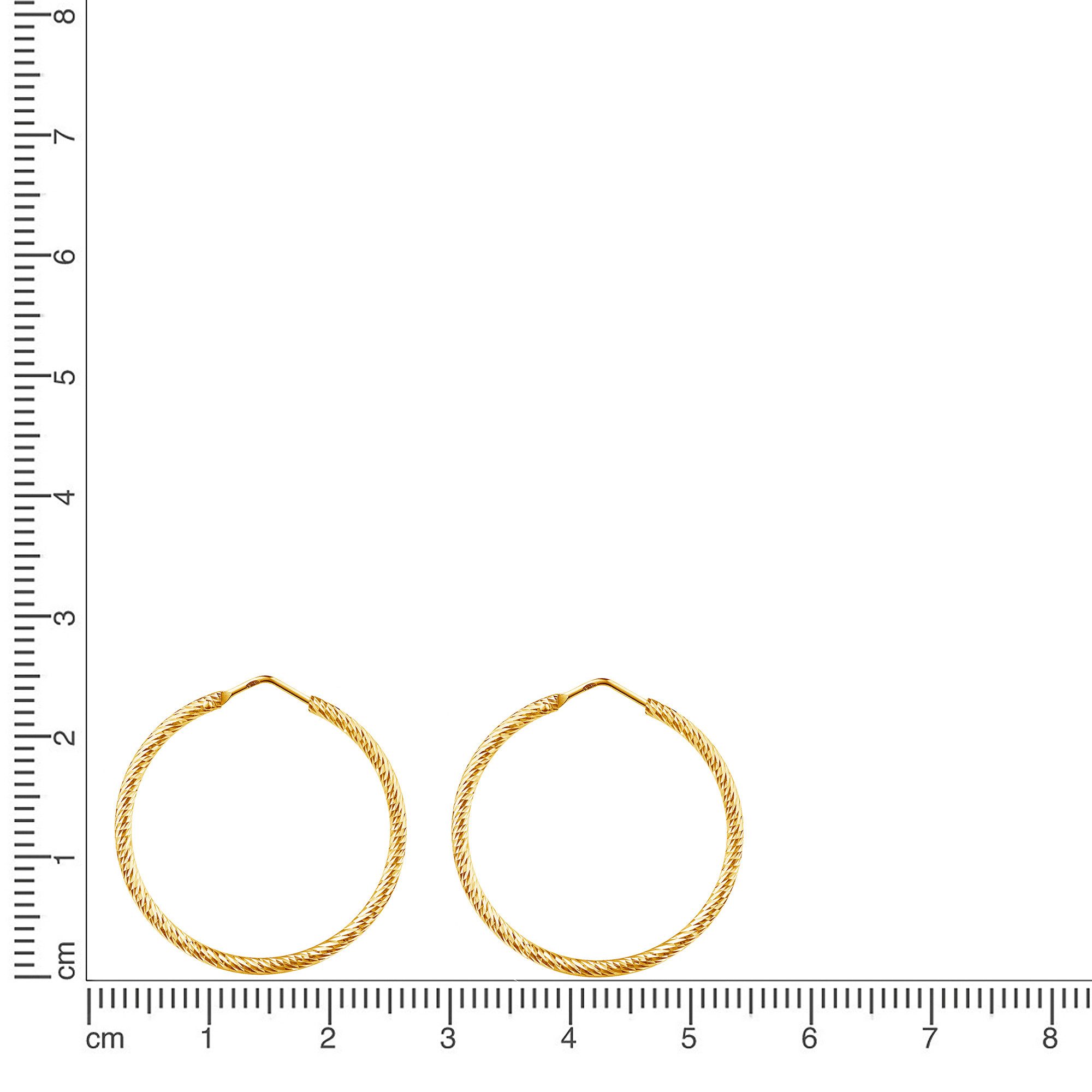 Firetti Paar Creolen Schmuck Geschenk Silber 925 Ohrschmuck Ohrringe gedrehte Optik – Bild 2 von 2