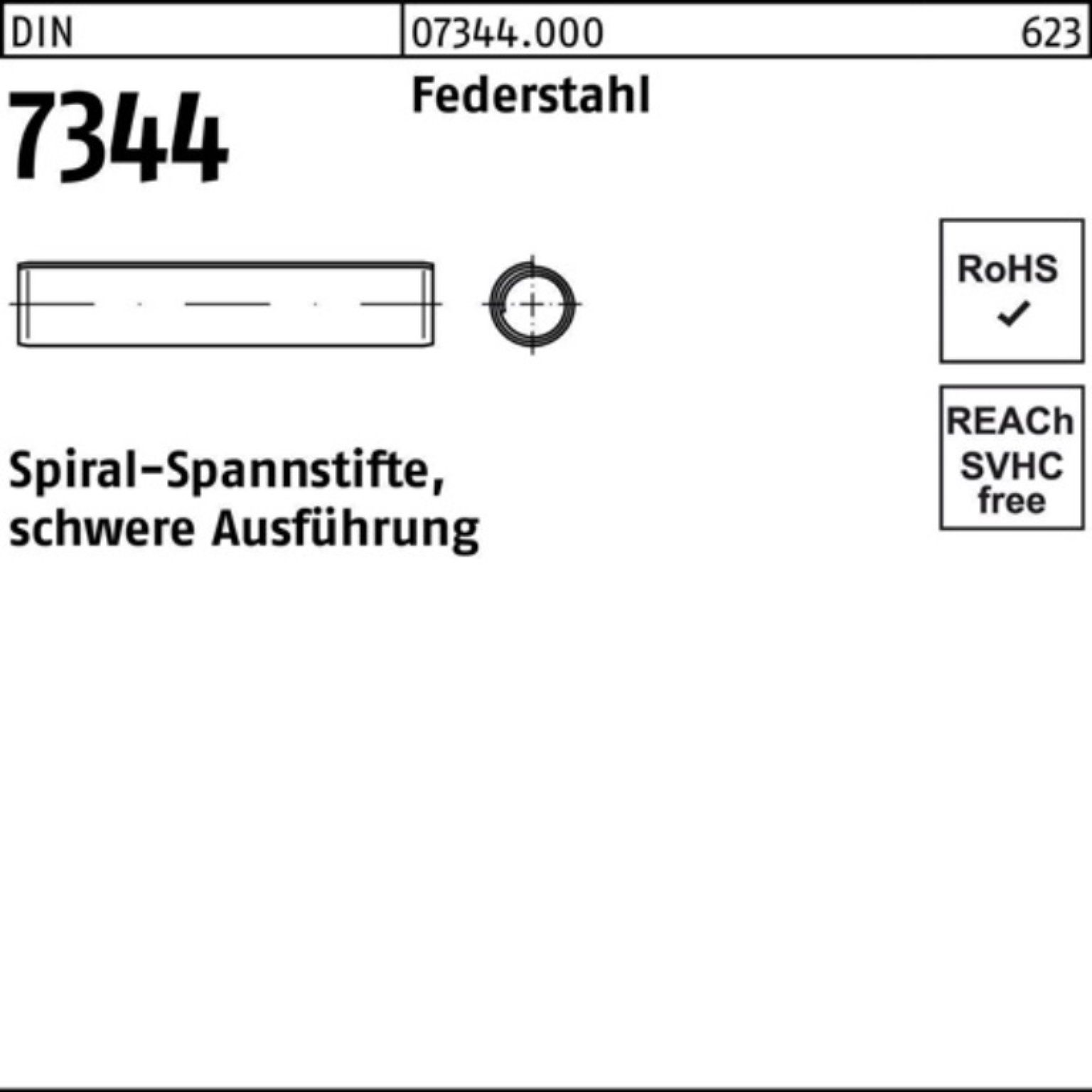 Reyher Spannstift 500er Pack Spiralspannstift 18 8748 7344/ISO Federstahl DIN 5x schwere
