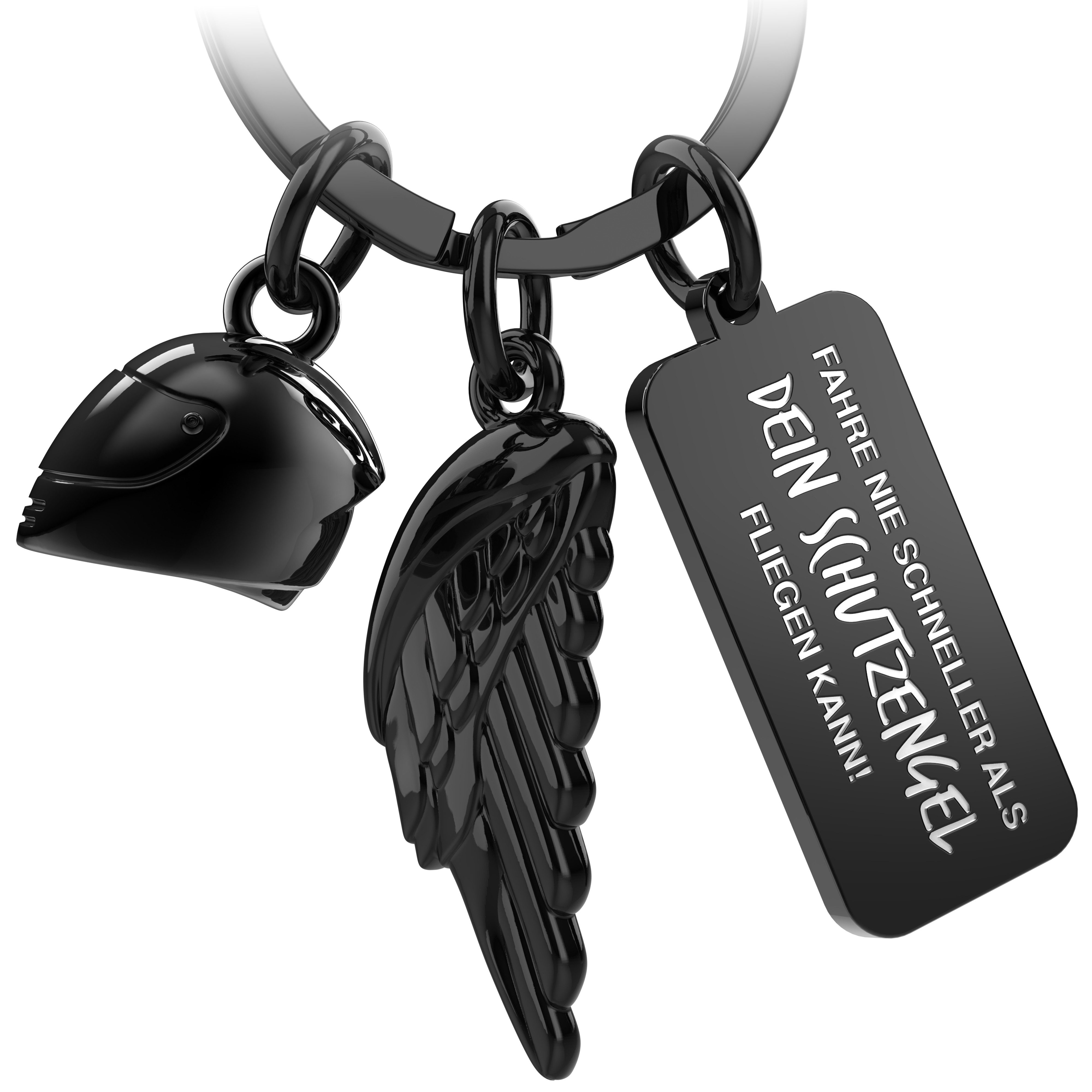 FABACH Schlüsselanhänger Motorrad mit Motorradhelm & Flügel - Glücksbringer günstig online kaufen