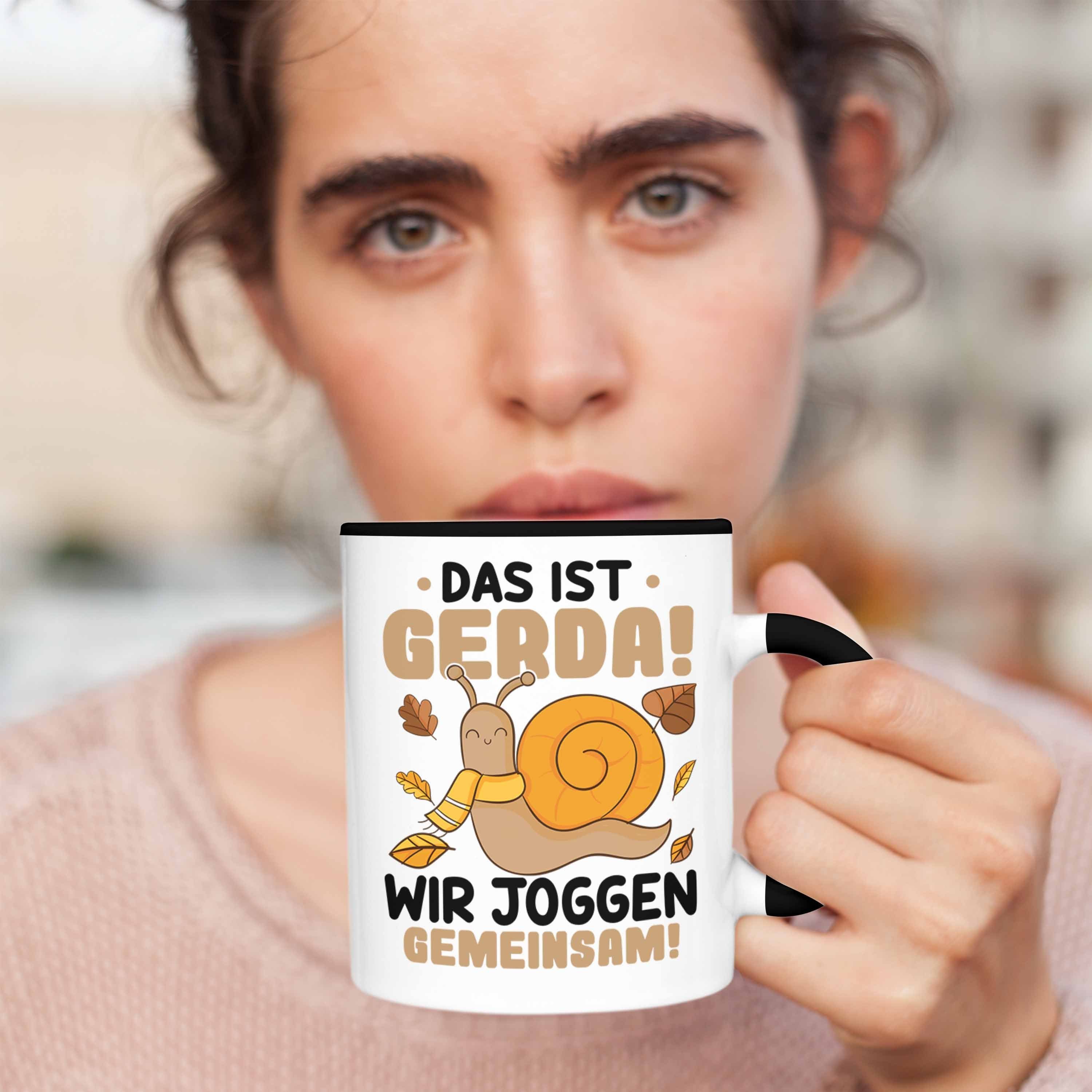 Lustiger - Joggen Gerda Tasse Trendation Trendation Jogger Schwarz Schnecke Tasse Wir Spruch Das Ist Geschenk Gemeinsam